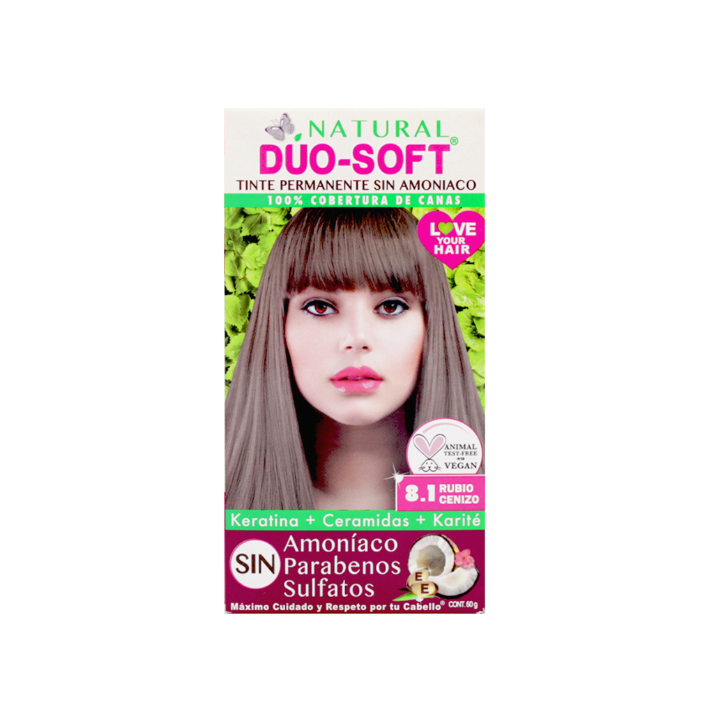 Tinte 8.1 rubio cenizo 60 g Natural Duo Soft