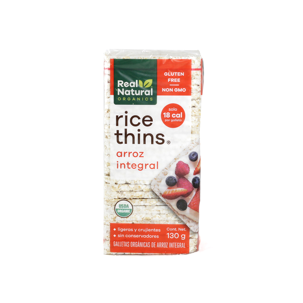 Rice thins de arroz integral 130 g Real Natural