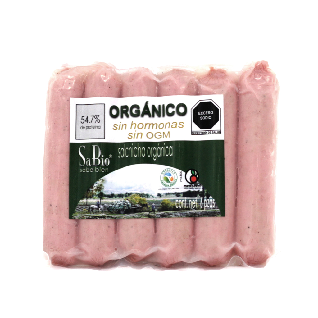 [7503017580266] Salchicha de cerdo 6 pzas 250 g Sabio