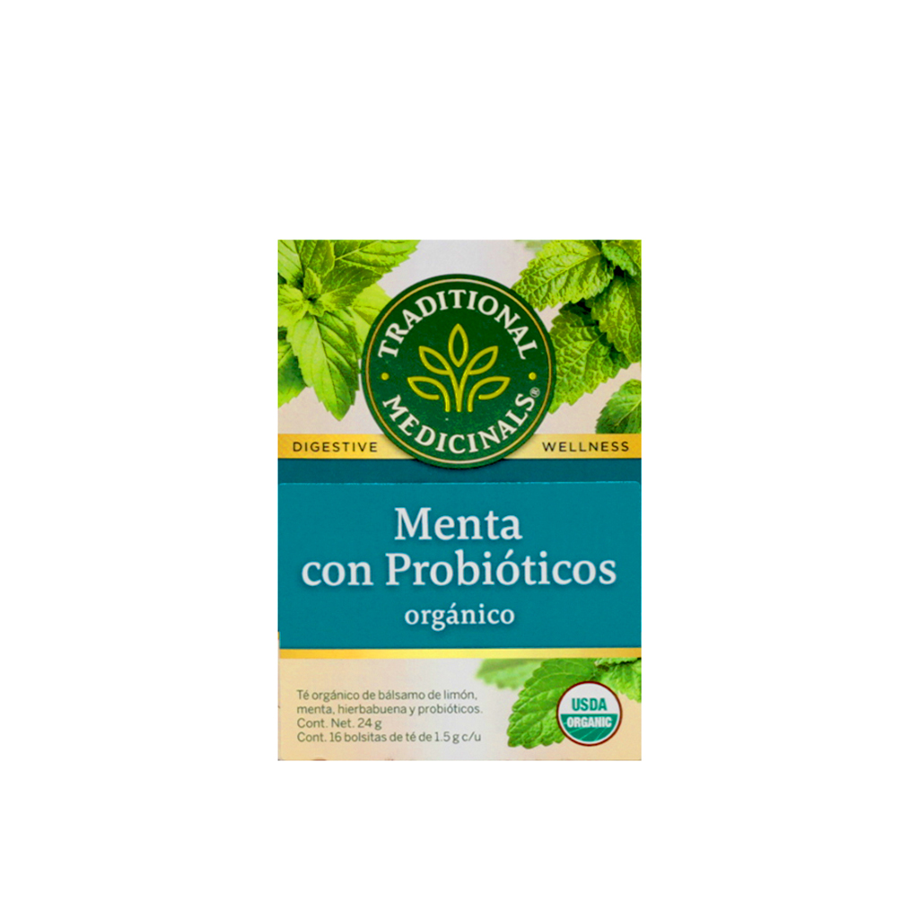 Té de menta con probióticos 24 g Traditional Medicinals