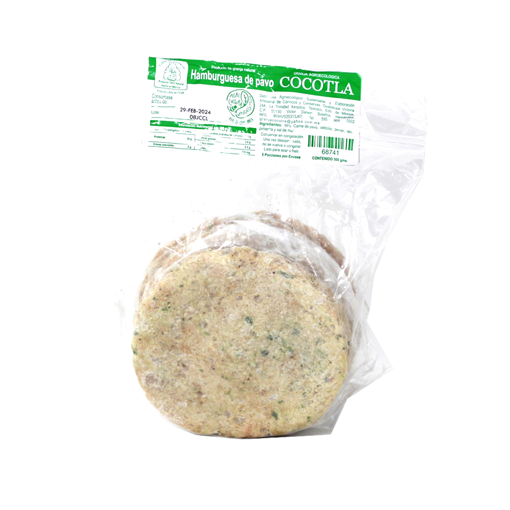 Hamburguesa de pavo 500 g Cocotla