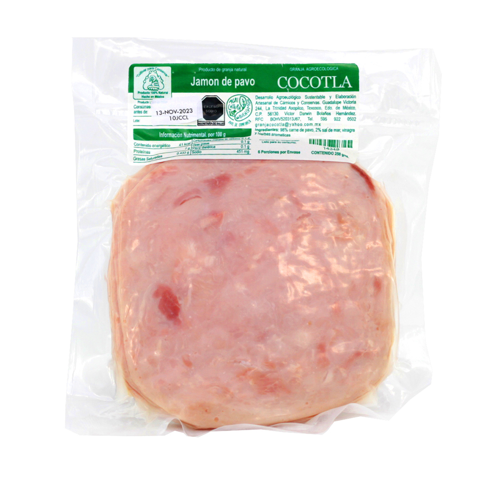 Jamon de pavo 250 g Cocotla