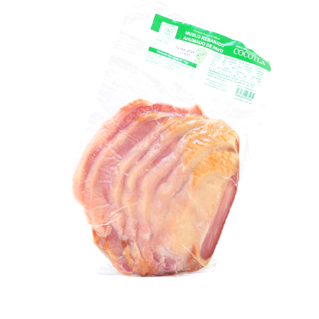 Muslo de pavo rebanado ahumado 250 g Cocotla