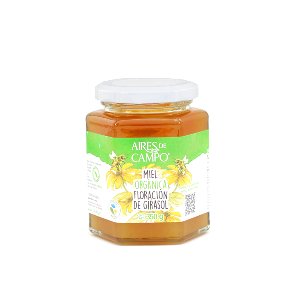 Miel floración de girasol orgánica 350 g Aires de Campo