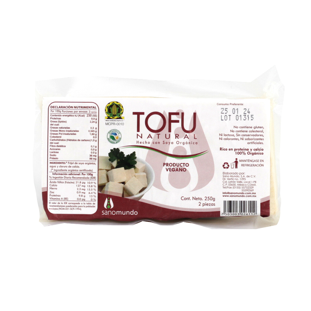 [7503003026112] Tofu natural 250 g Sano Mundo