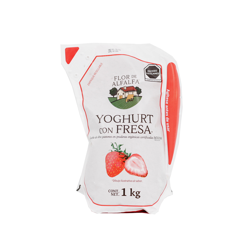 Yogurt de fresa 1 L Flor de Alfalfa
