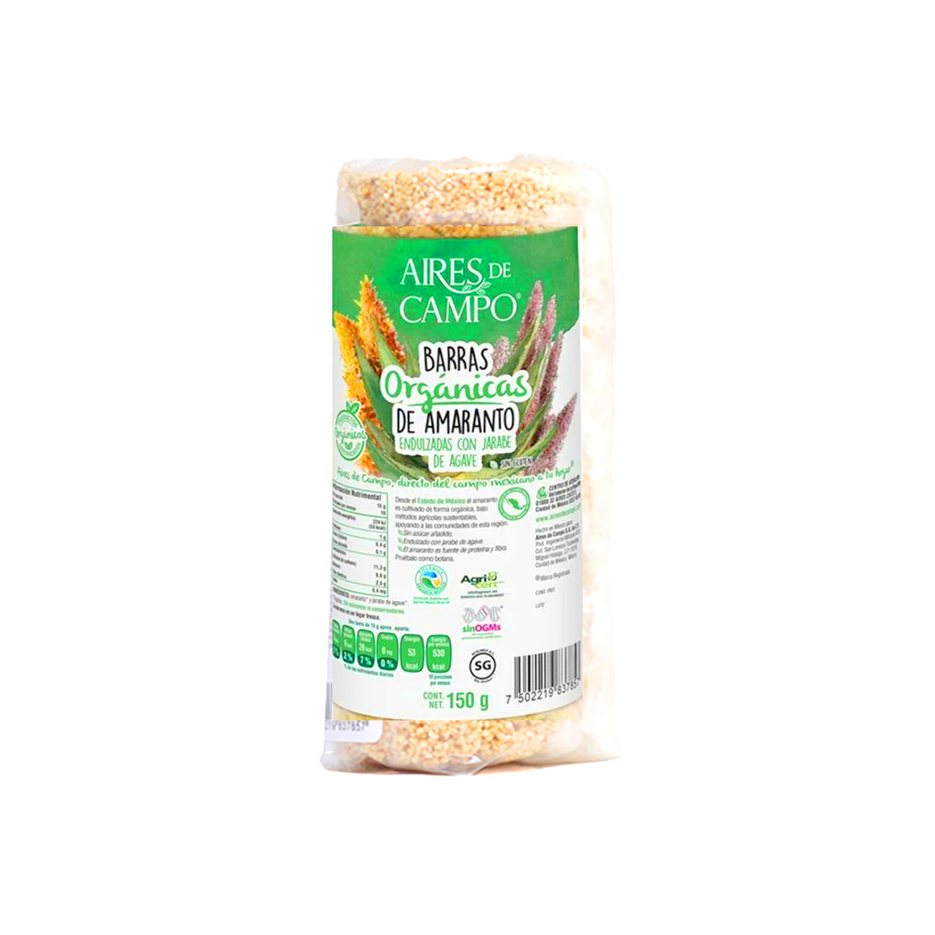 Barras de amaranto orgánicas 10 pzas 150 g Aires de Campo