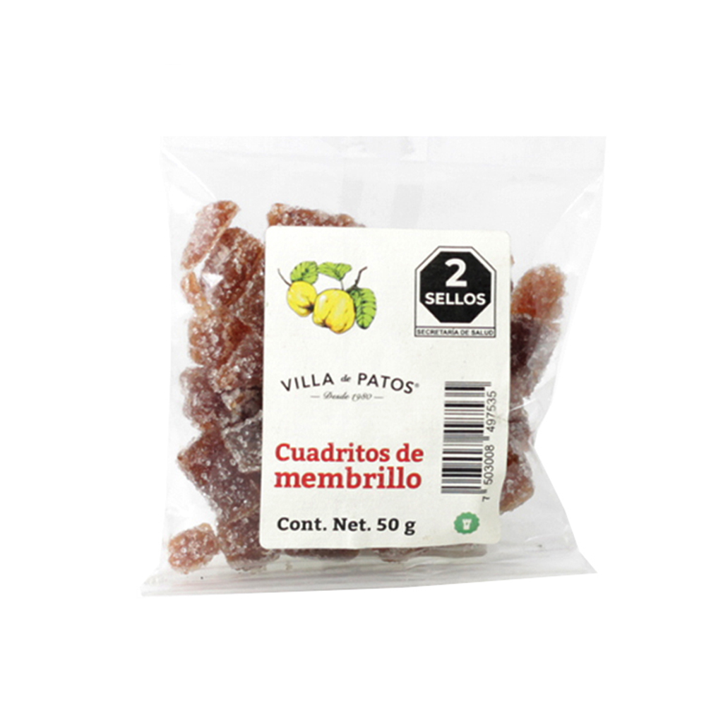 [7503008497535] Cuadritos de membrillo con azúcar 50 g Villa de Patos