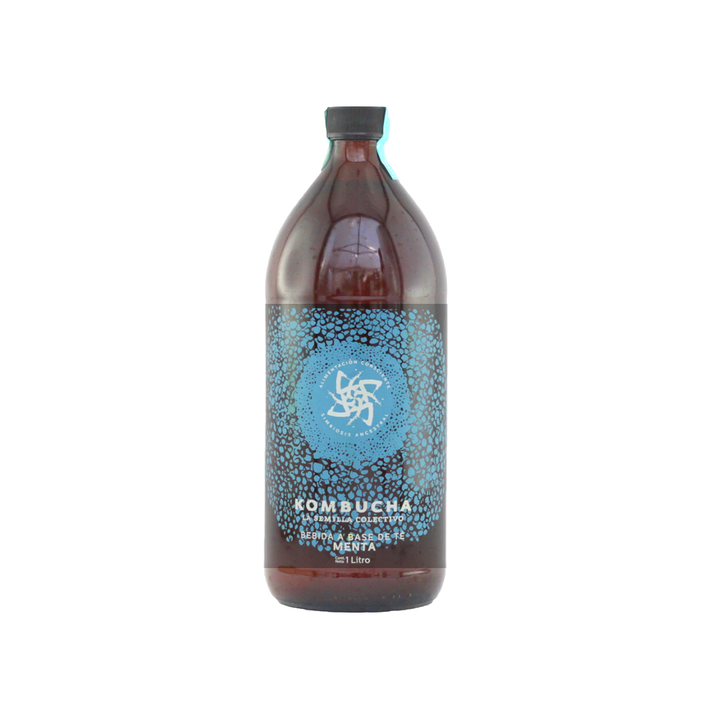 Bebida de té (Kombucha) menta 1 L La Semilla Colectivo