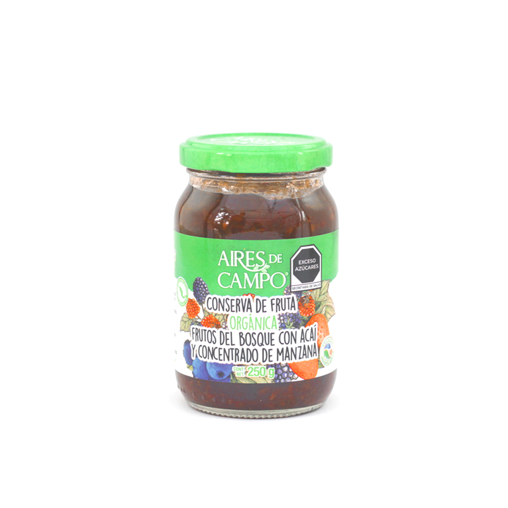 Conserva frutos del bosque con acai y manzana 250 g Aires de Campo