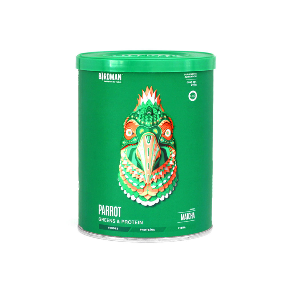[7500462667757] Proteina vegetal matcha 210 g Parrot Greens Birdman