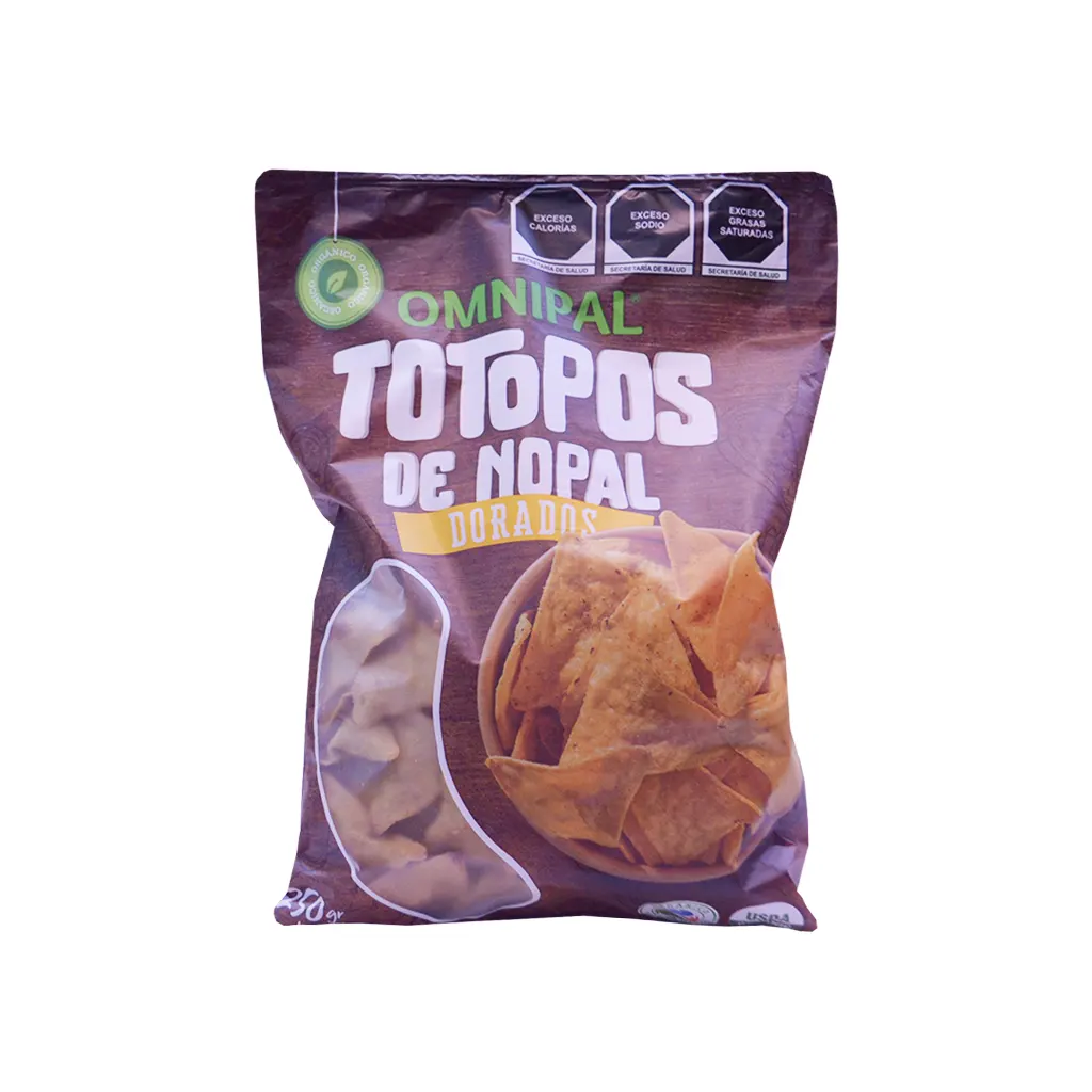 Totopos de nopal dorados 250 g Omnipal
