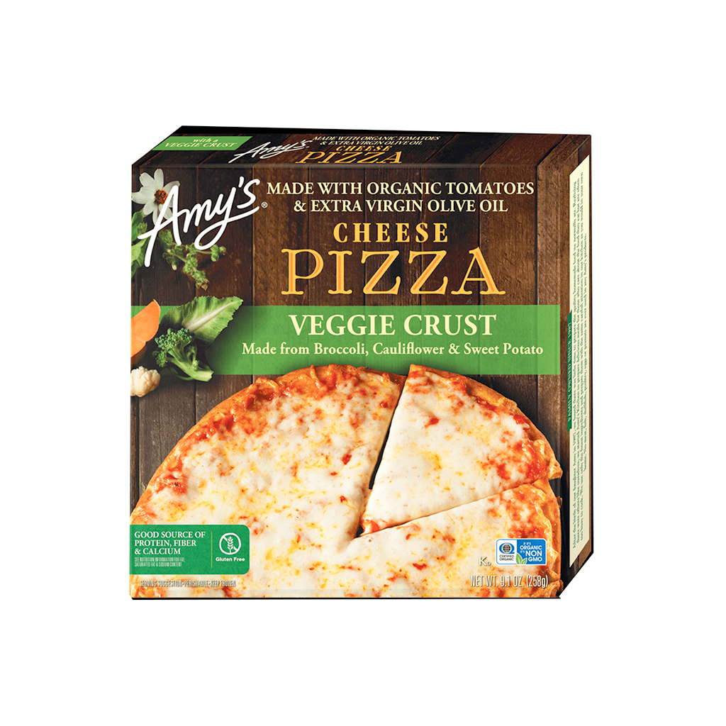 Pizza de queso con masa de vegetales sin gluten 258 g Amy´s
