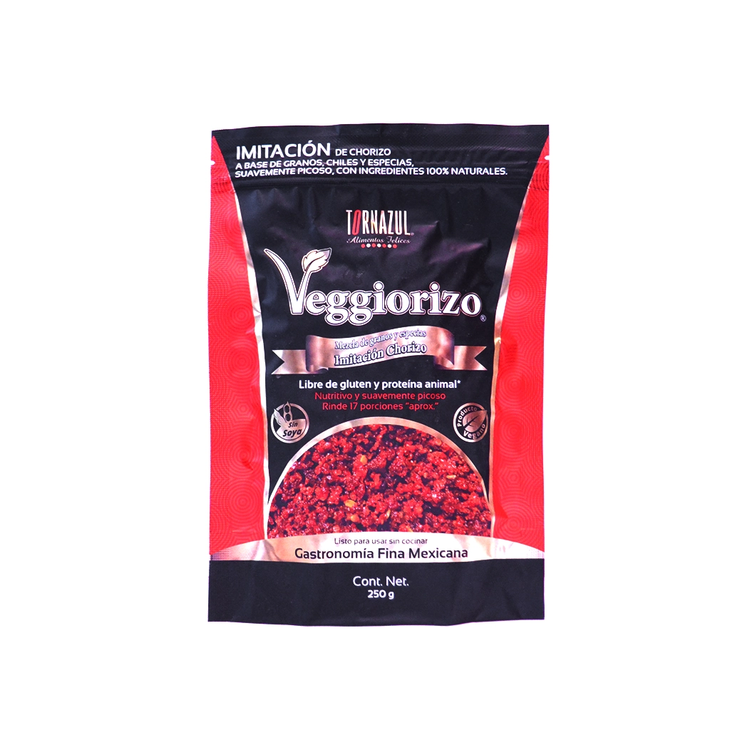 [7500462957117] Chorizo rojo vegano 250 g Veggiorizo