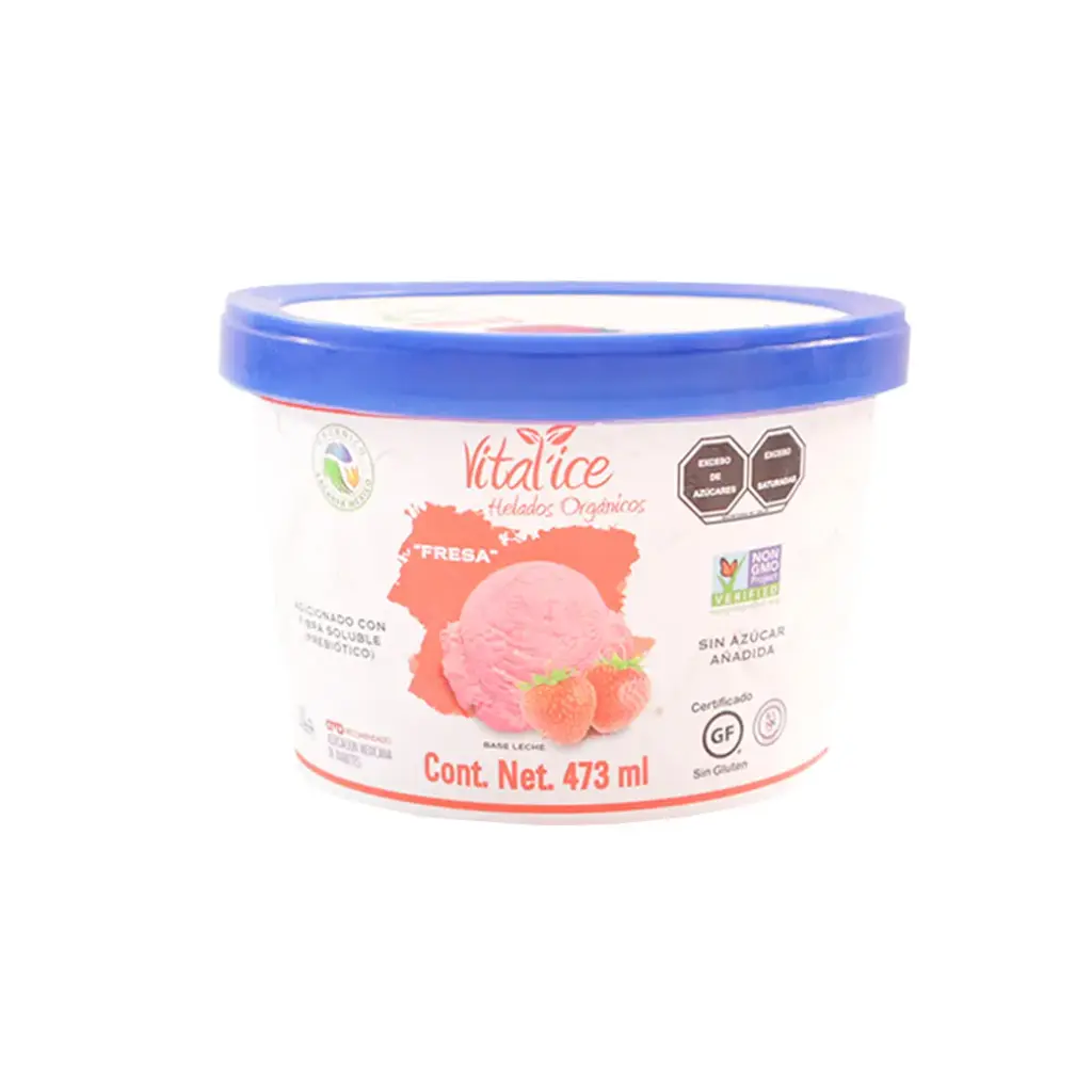 [7502258961025] Helado sabor fresa 473 ml Vital'ice