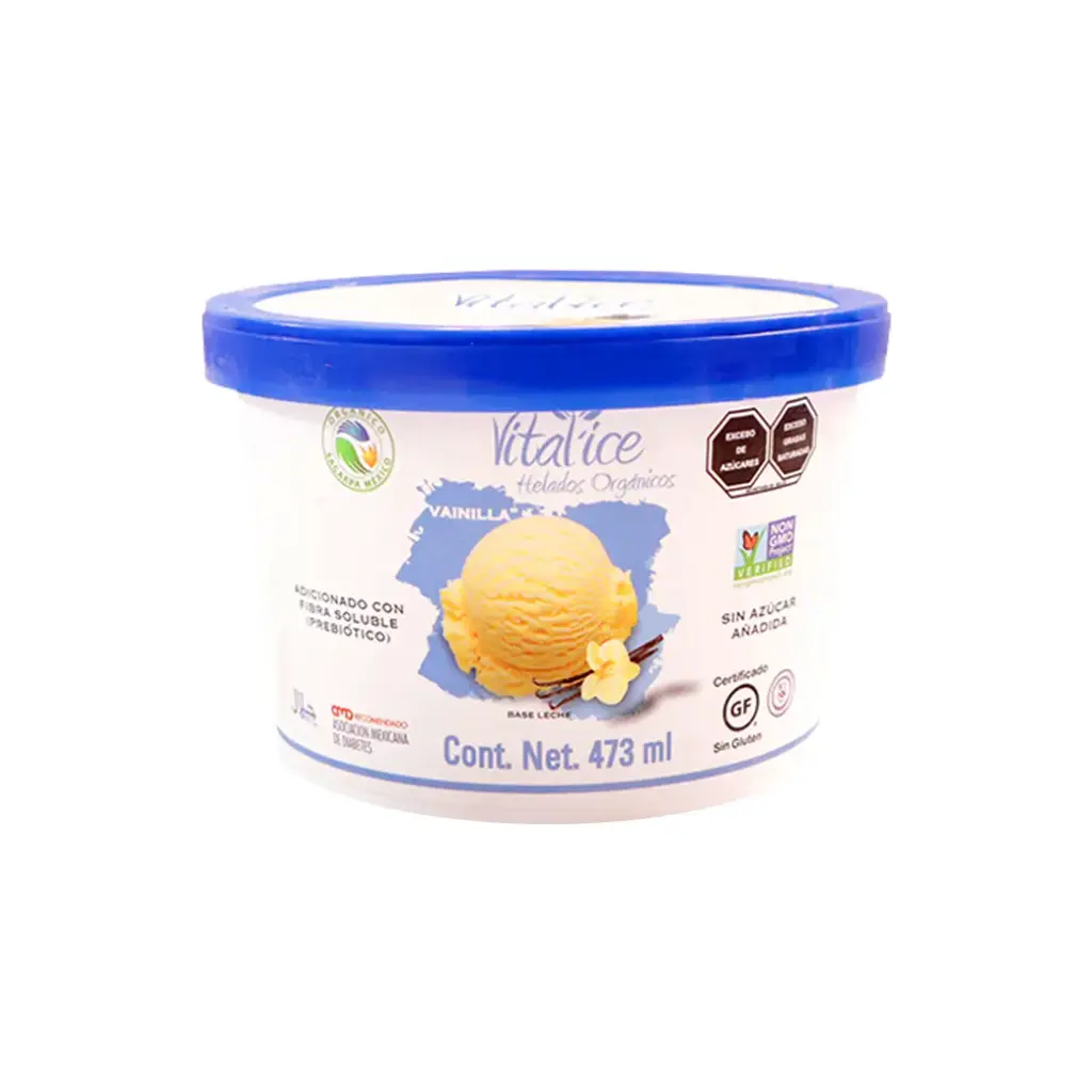 Helado sabor vainilla 473 ml Vital'ice