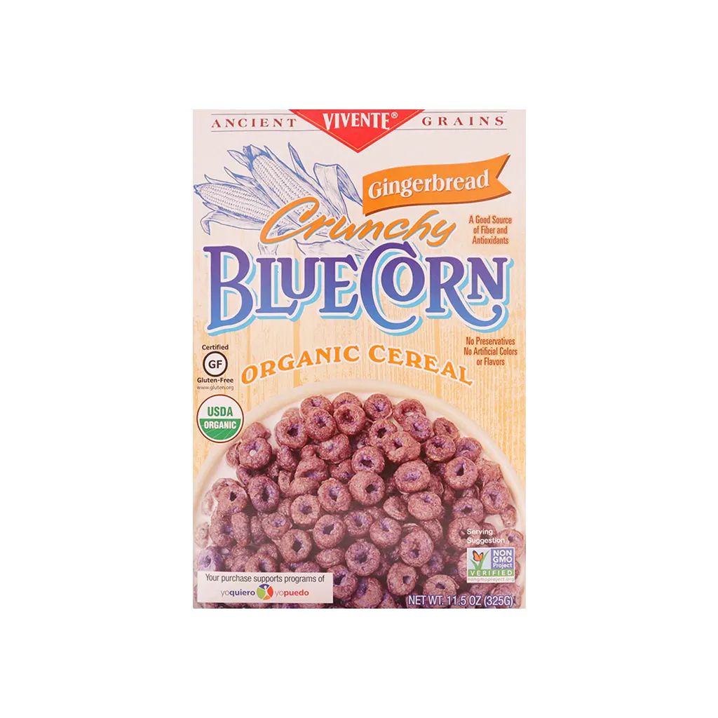 Cereal de maíz azul sabor galleta de jengibre 325 g Vivente
