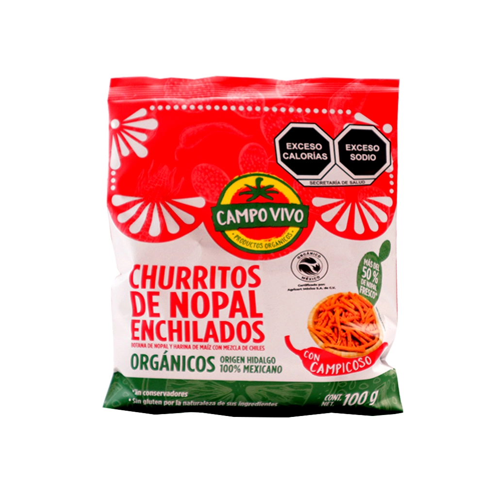 Churritos de nopal enchilados 100 g campo Vivo 