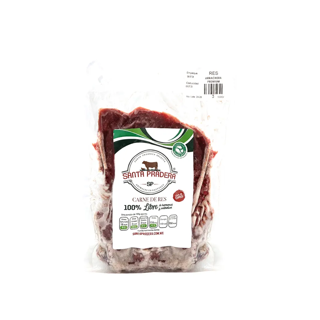 Arrachera premium de res 500 g Santa Pradera
