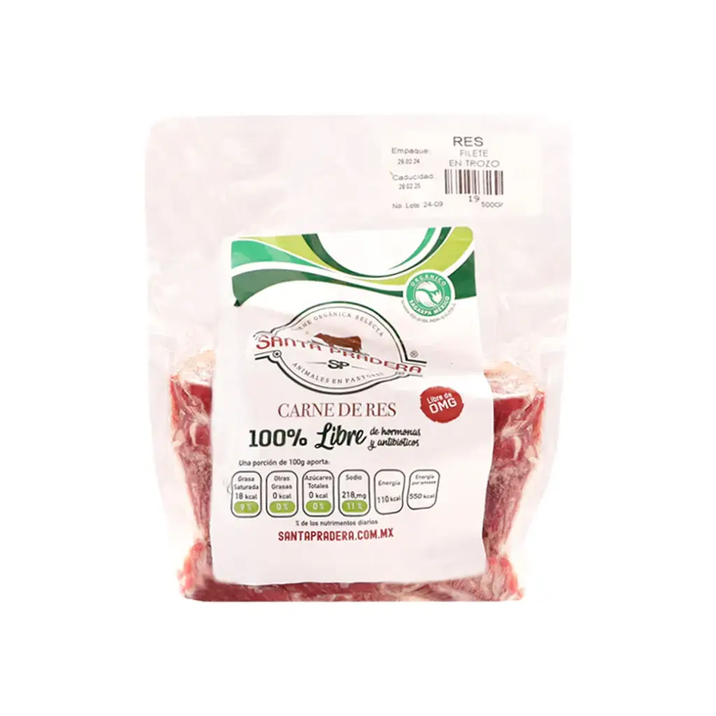Filete de res en trozo 500 g Santa pradera