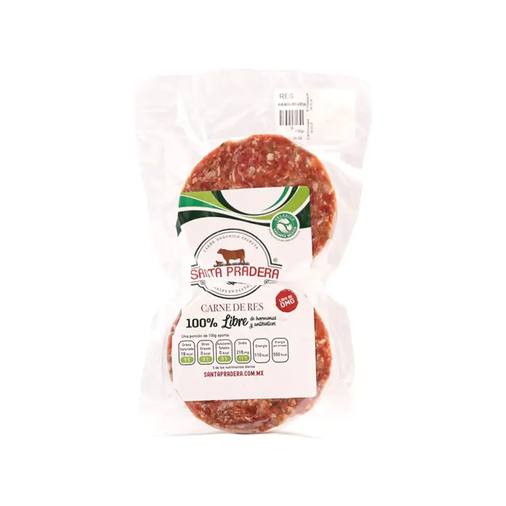 Hamburguesas de res 4 piezas Santa Pradera