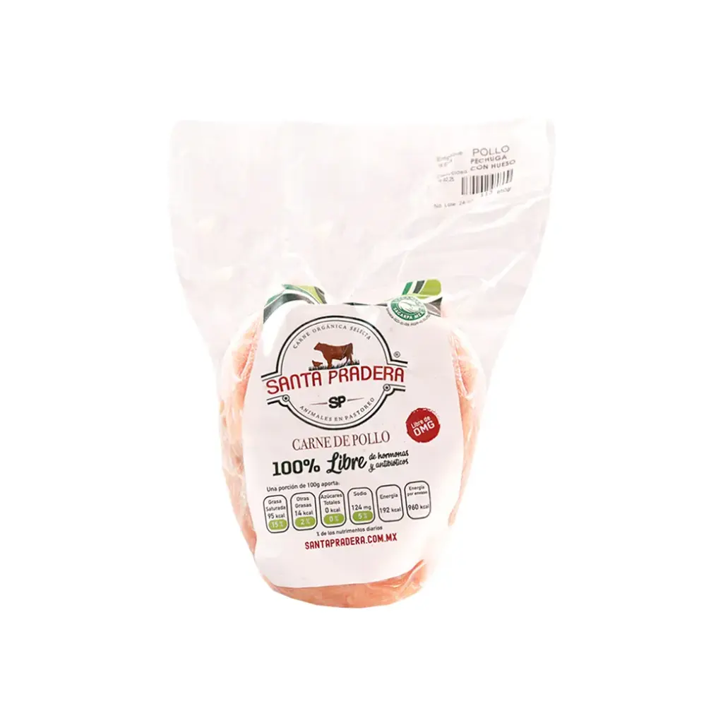 Pechuga de pollo con hueso 650 g Santa pradera