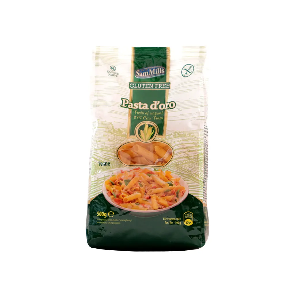 Pasta de maíz pluma rayada 500 g D'oro