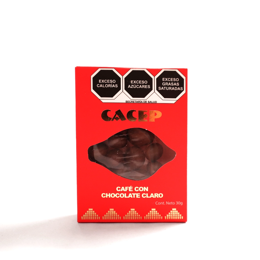 Café confitado con chocolate claro 30 g Cacep