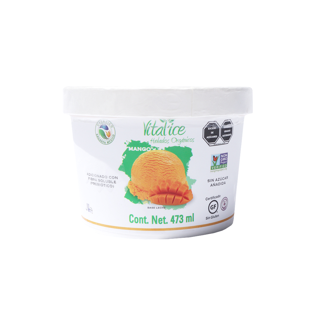 [7502258961292] Helado sabor mango 473 ml Vital'ice