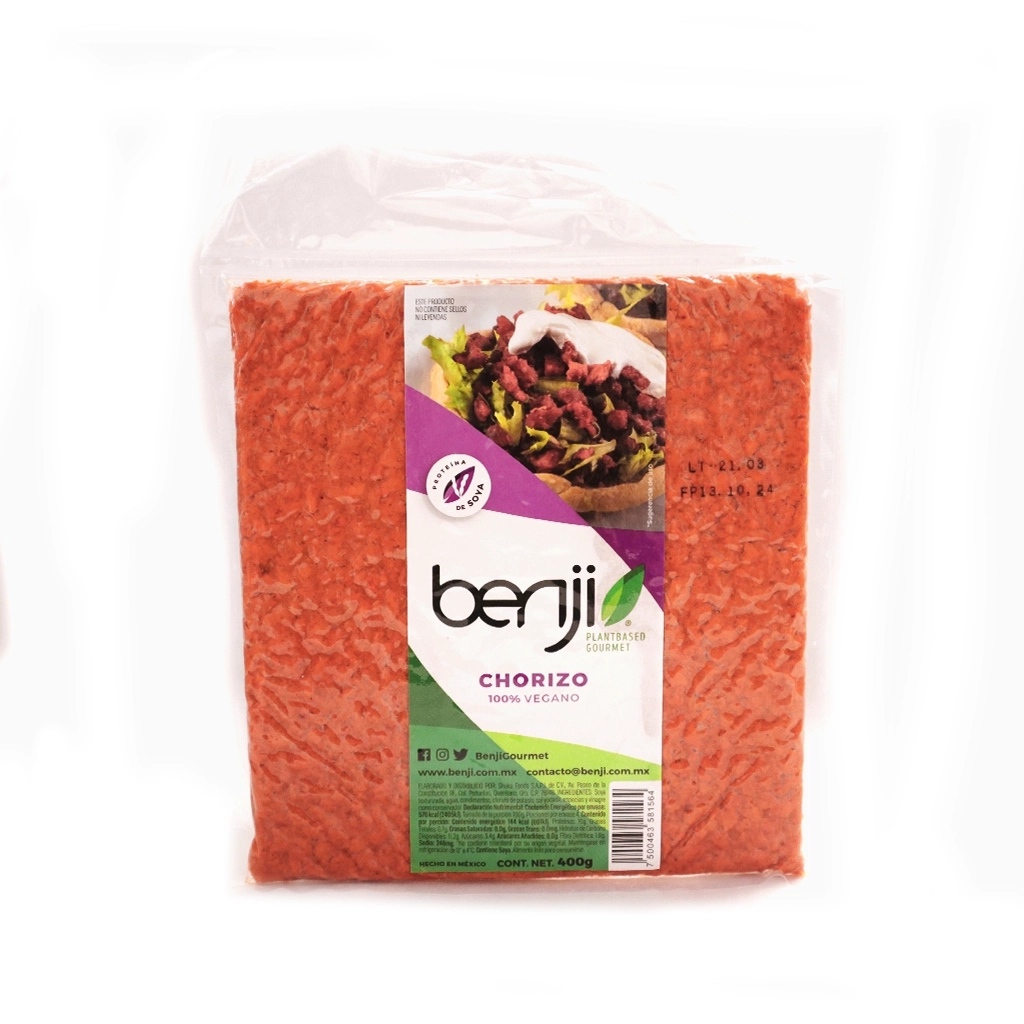 Chorizo vegano de soya 400 g Benji