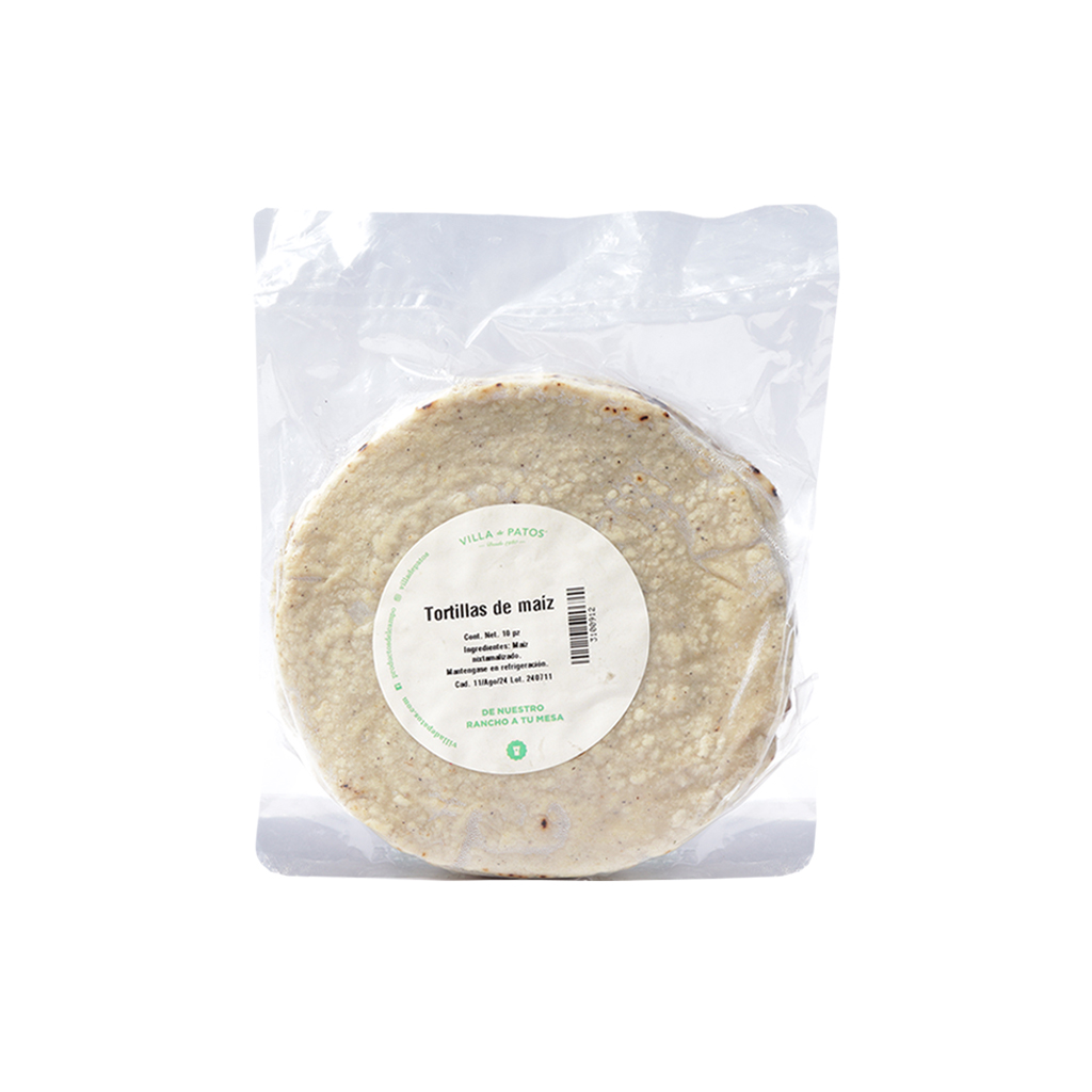 Tortillas de maíz orgánico 10 pzas Villa de Patos