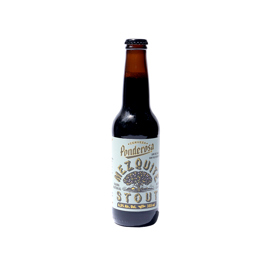 Cerveza mezquite stout 355 ml Ponderosa
