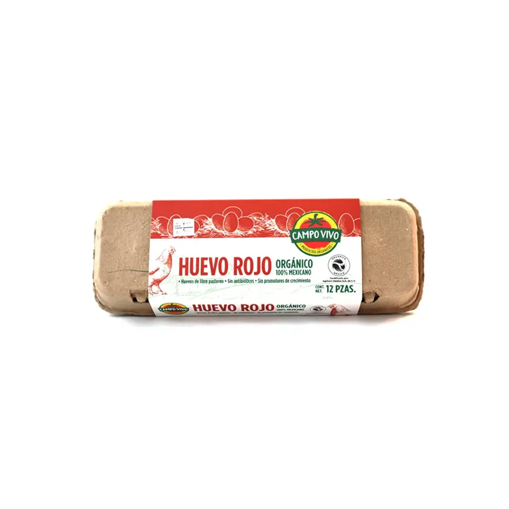 Huevo rojo orgánico 12 pzas Campo Vivo