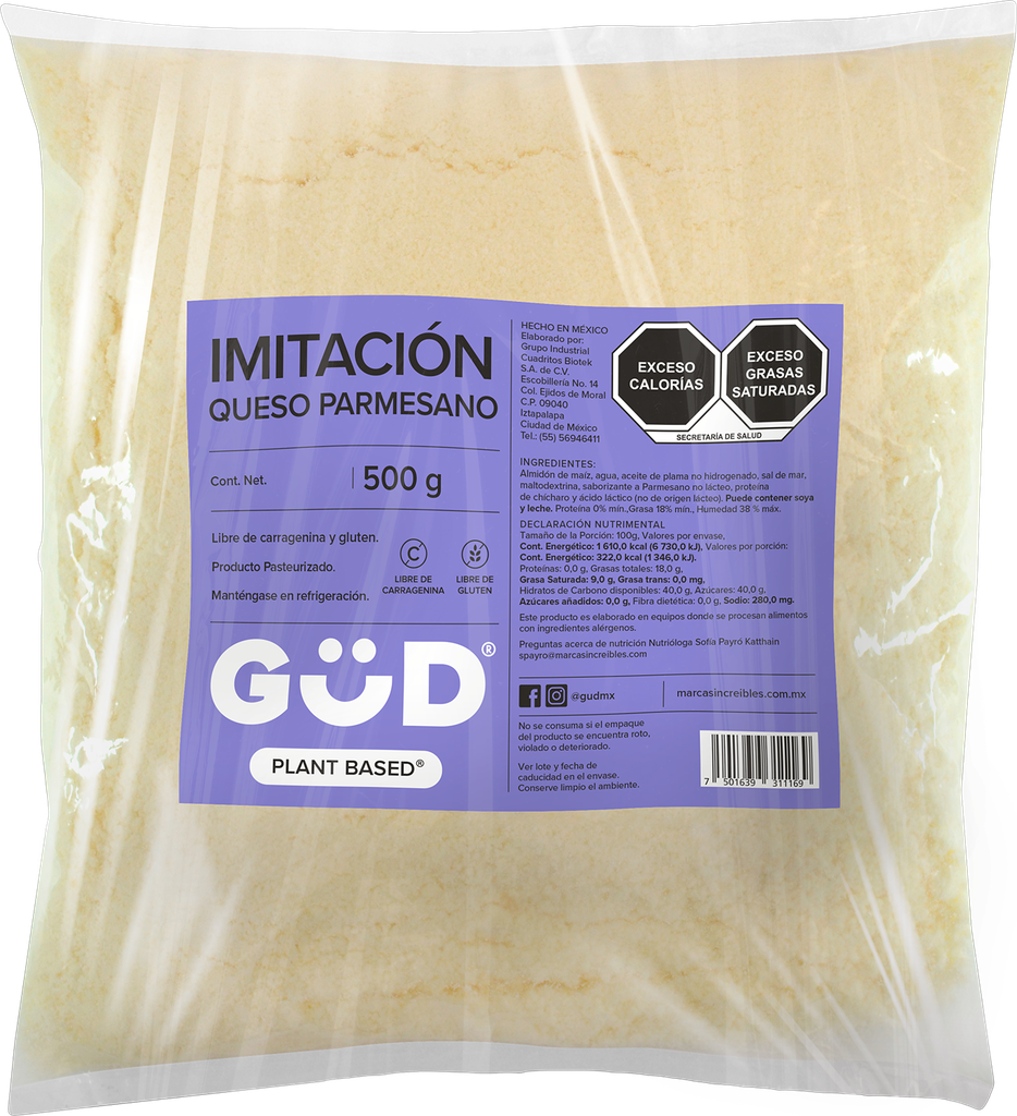 Imitación de queso parmesano rallado 500 g Gud