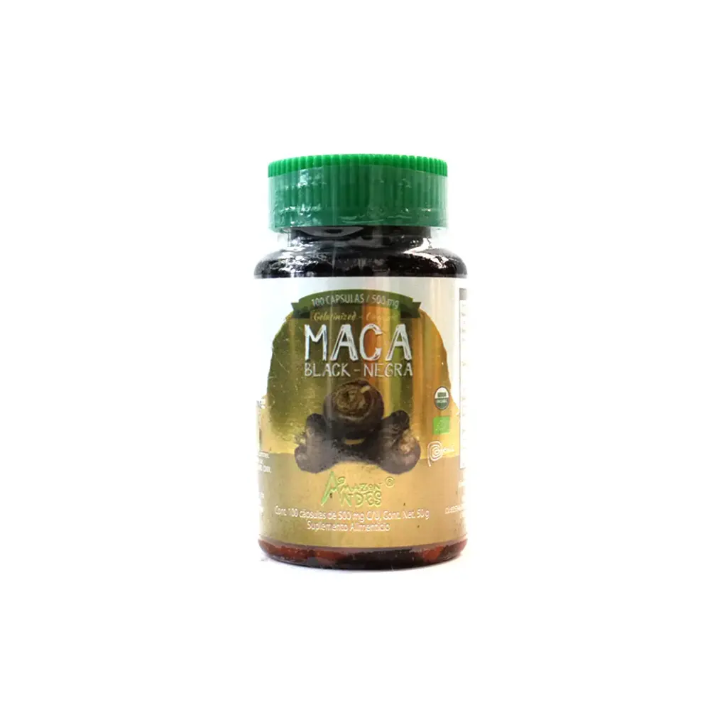 Maca negra orgánica 100 cápsulas 50 g Amazon Andes 