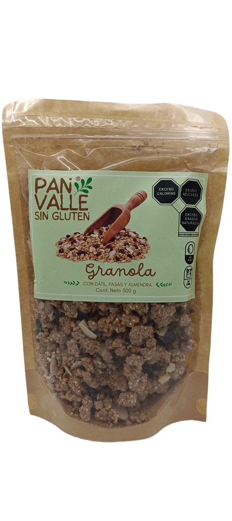 Granola con dátil, pasas y almendra sin gluten 300 g Pan Valle