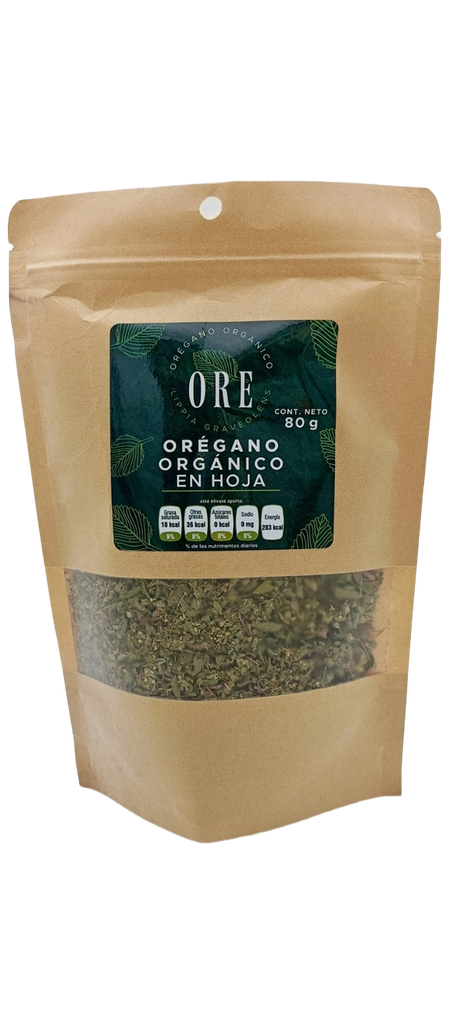 Orégano orgánico en hoja 80 g Ore