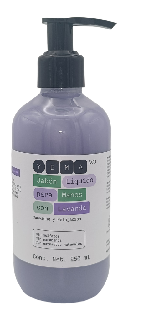 [7503049914640] Jabón líquido para manos lavanda 250 ml Yema