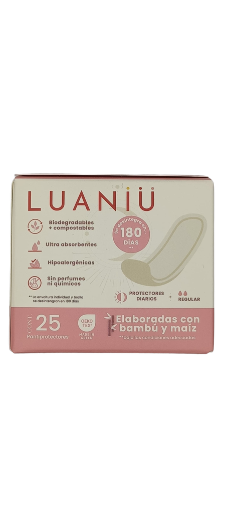 Toallas Femeninas pantiprotectores Bio 25 piezas Luaniu