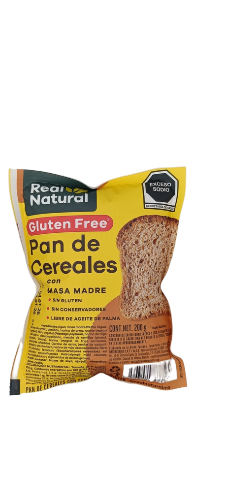 Pan de cereales sin gluten 200 g Real Natural