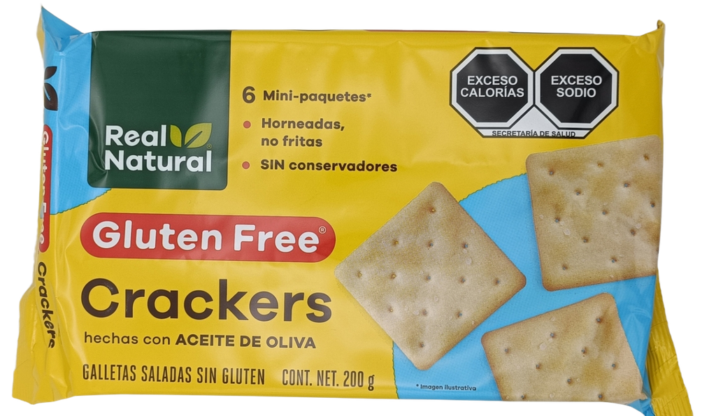 [7503024877588] Galletas saladas sin gluten 200 g Real Natural