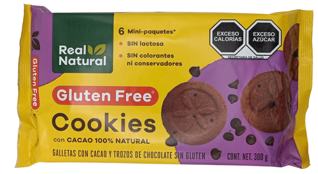 Galletas con chispas de chocolate sin gluten 300 g Real Natural