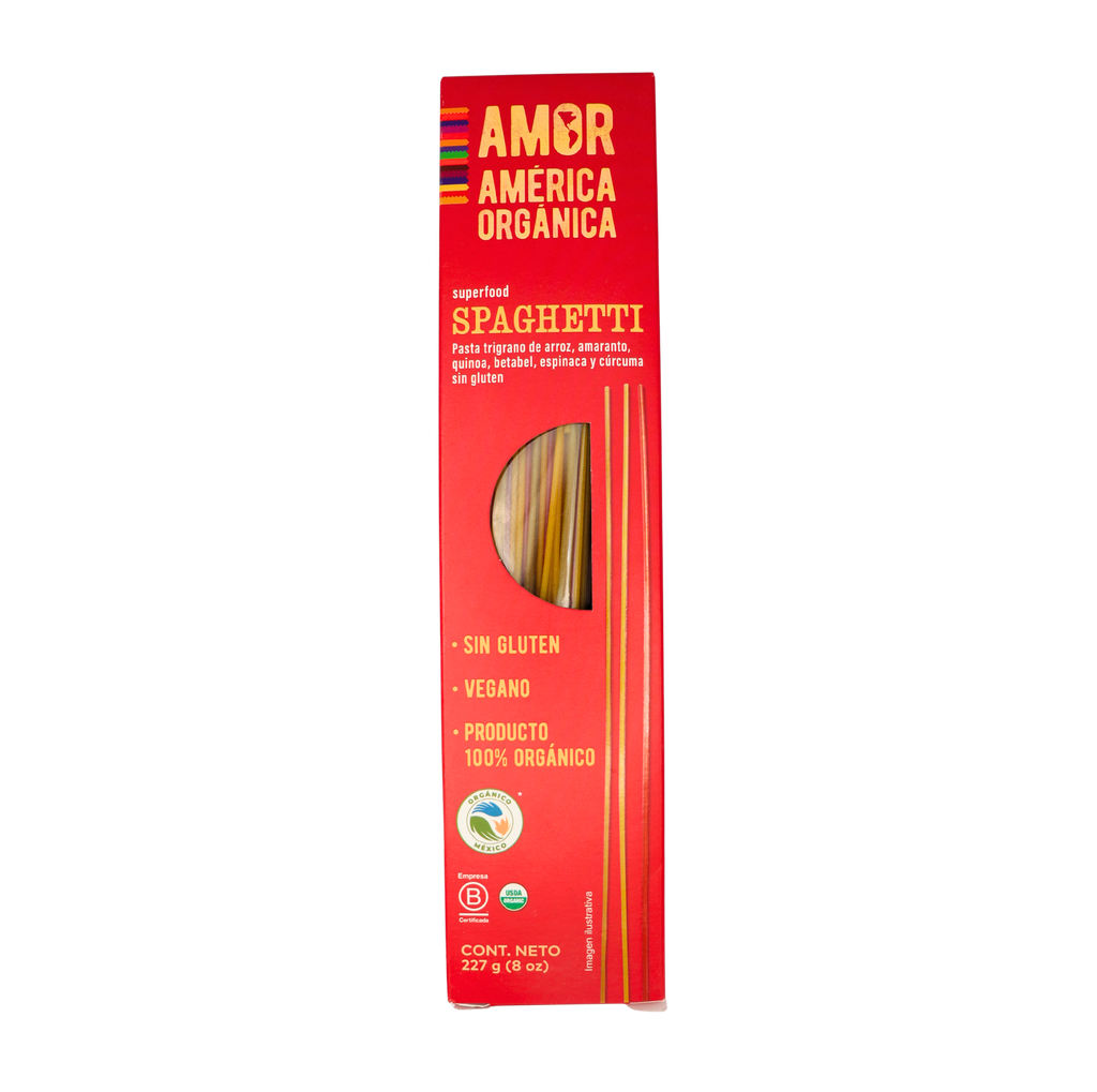 Pasta trigrano vegetales spaghetti 227 g América Orgánica
