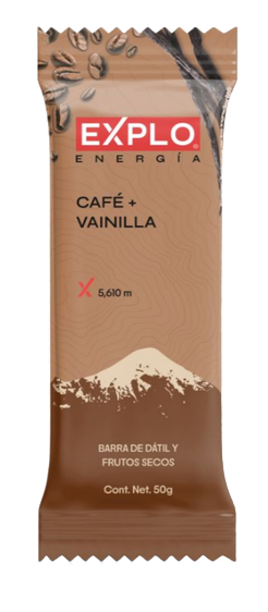 Barra de café vainilla y dátil 50g Explo