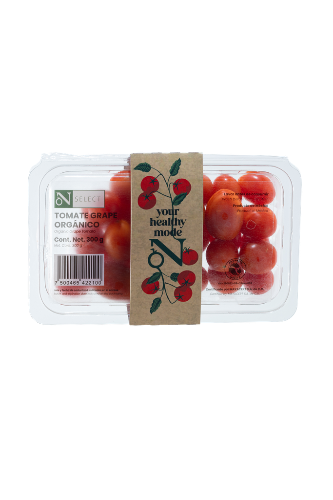 Jitomate uva orgánico 300 g On Select