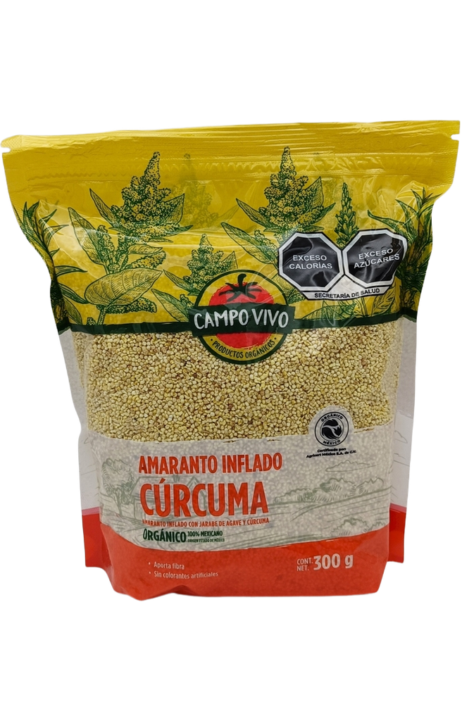 Amaranto inflado con cúrcuma 300 g Campo Vivo