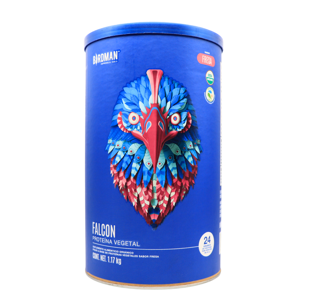 Proteína vegetal fresa 1.17 kg Falcon Birdman