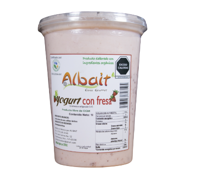 Yogurt fresa 1 L Albait Casa Gourmet