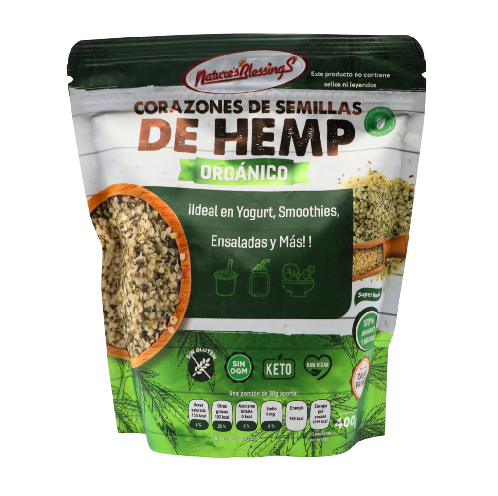 [7503012295462] Corazones de hemp orgánico 400 g Nature's Blessings