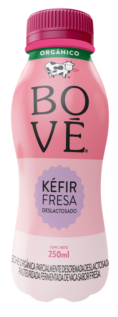 [7501639313347] Kéfir deslactosado fresa orgánico 250 ml Bové